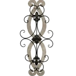 Kirkland's Home Wood Metal Fleur De Lis Scroll Wall Plaque- Wall Plaques