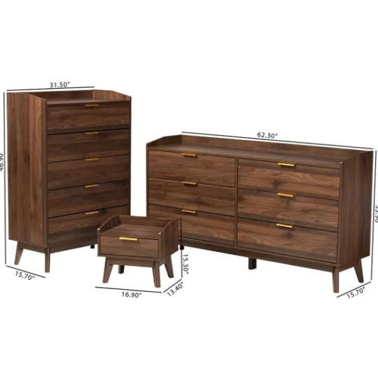Kirkland's Home Wood Modern 3-Pc. Dresser Set- Dressers & Chests