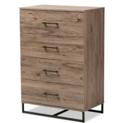 Kirkland's Home Wood Oak Finish 4-Drawer Chest- Dressers & Chests