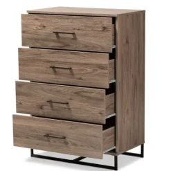 Kirkland's Home Wood Oak Finish 4-Drawer Chest- Dressers & Chests