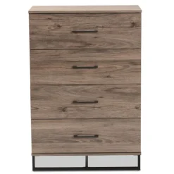 Kirkland's Home Wood Oak Finish 4-Drawer Chest- Dressers & Chests