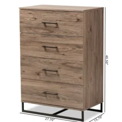 Kirkland's Home Wood Oak Finish 4-Drawer Chest- Dressers & Chests
