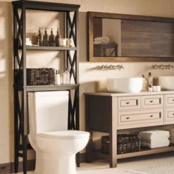 Kirkland's Home Wood Over-Toilet 3-Tier Shelf- Bathroom Furniture