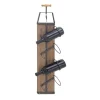 Kirkland's Home Wood Panel Black Metal Wine Rack- Wall Storage