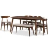 Kirkland's Home Wood 6-Pc. Mid-Century Modern Dining Set- Dining Tables