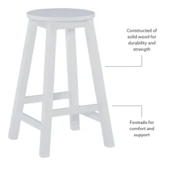 Kirkland's Home Wood Pub Classic Backless Counter Stool- Bar Stools & Counter Height Stools