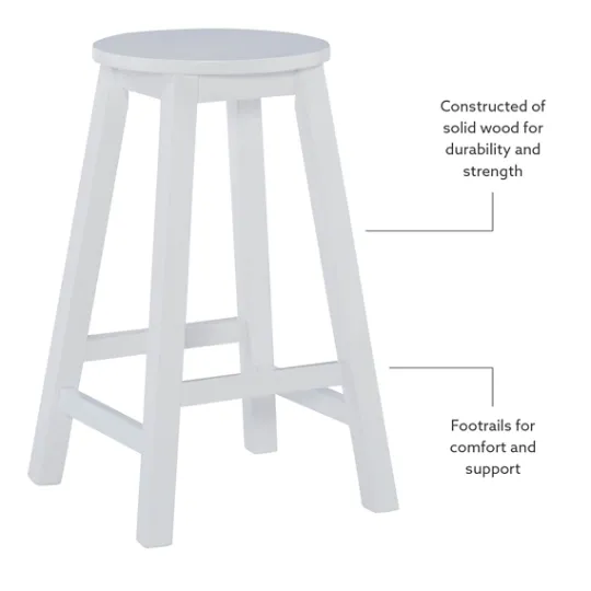 Kirkland's Home Wood Pub Classic Backless Counter Stool- Bar Stools & Counter Height Stools