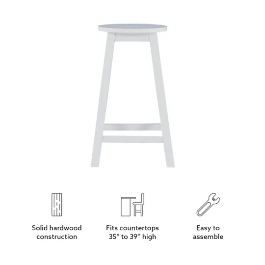 Kirkland's Home Wood Pub Classic Backless Counter Stool- Bar Stools & Counter Height Stools
