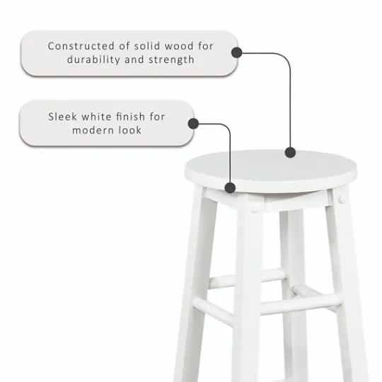 Kirkland's Home Wood Pub Classic Backless Bar Stool- Bar Stools & Counter Height Stools