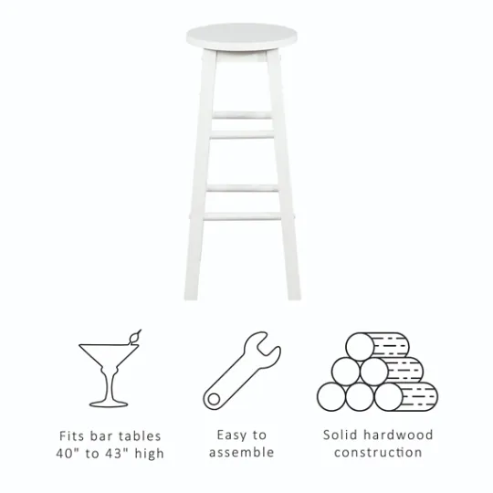Kirkland's Home Wood Pub Classic Backless Bar Stool- Bar Stools & Counter Height Stools