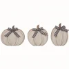 Kirkland's Home Wood Pumpkins With Bows, Set Of 3- Statues & Figurines