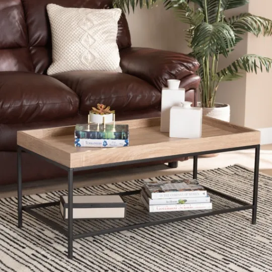 Kirkland's Home Wood Raised Edge Coffee Table- Coffee Tables