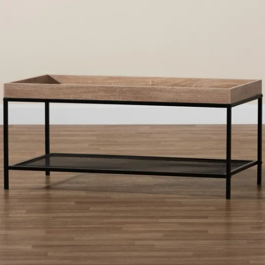 Kirkland's Home Wood Raised Edge Coffee Table- Coffee Tables