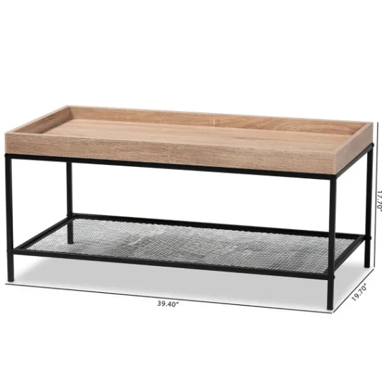 Kirkland's Home Wood Raised Edge Coffee Table- Coffee Tables