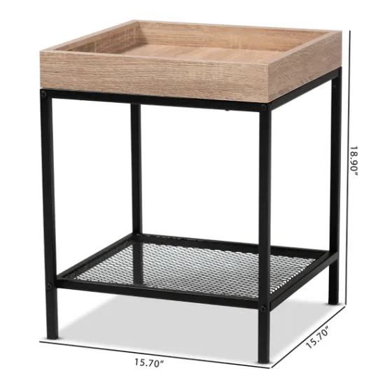 Kirkland's Home Wood Raised Edge Side Table- Accent & End Tables