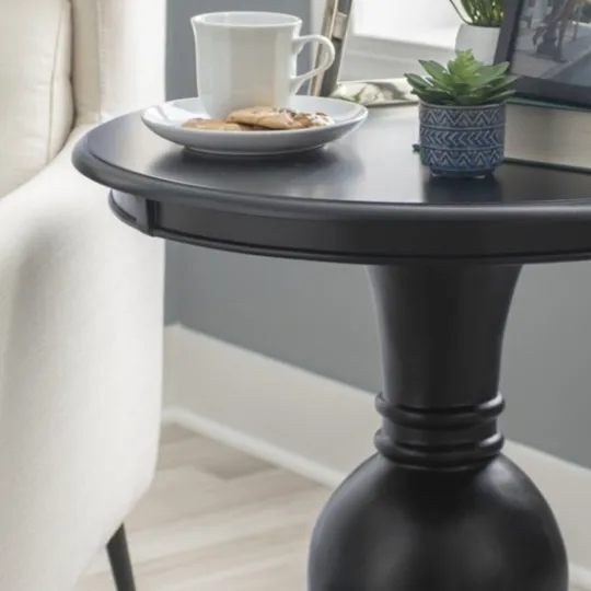 Kirkland's Home Wood Round Base Side Table- Accent & End Tables