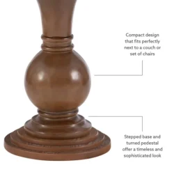 Kirkland's Home Wood Round Base Side Table- Accent & End Tables