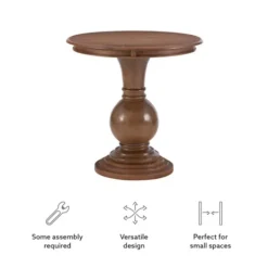 Kirkland's Home Wood Round Base Side Table- Accent & End Tables