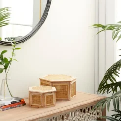 Kirkland's Home Wood Screen Panel Boxes, Set Of 2- Baskets & Boxes