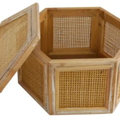 Kirkland's Home Wood Screen Panel Boxes, Set Of 2- Baskets & Boxes