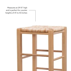 Kirkland's Home Wood Seagrass Backless 2-Pc. Bar Stool Set- Bar Stools & Counter Height Stools