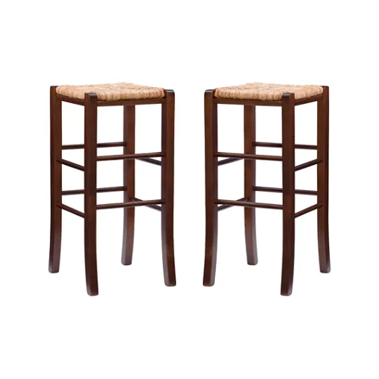 Kirkland's Home Wood Seagrass Backless 2-Pc. Bar Stool Set- Bar Stools & Counter Height Stools