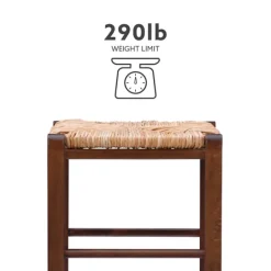 Kirkland's Home Wood Seagrass Backless 2-Pc. Bar Stool Set- Bar Stools & Counter Height Stools