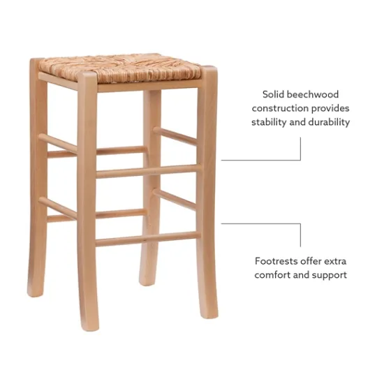 Kirkland's Home Wood Seagrass Backless 2-Pc. Counter Stool Set- Bar Stools & Counter Height Stools