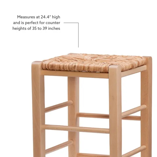 Kirkland's Home Wood Seagrass Backless 2-Pc. Counter Stool Set- Bar Stools & Counter Height Stools