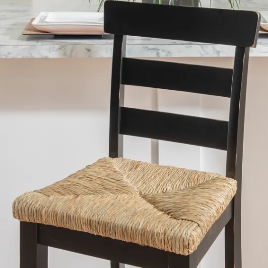 Kirkland's Home Wood Seagrass Seat Slat Back Bar Stool- Bar Stools & Counter Height Stools