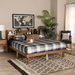 Kirkland's Home Wood Shelves Full Platform Bed- Beds & Headboards