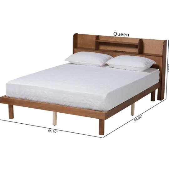 Kirkland's Home Wood Shelves Queen Platform Bed- Beds & Headboards
