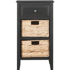 Kirkland's Home Wood Side Table With Baskets- Accent & End Tables