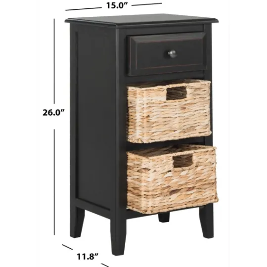 Kirkland's Home Wood Side Table With Baskets- Accent & End Tables