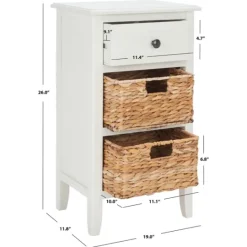 Kirkland's Home Wood Side Table With Baskets- Accent & End Tables