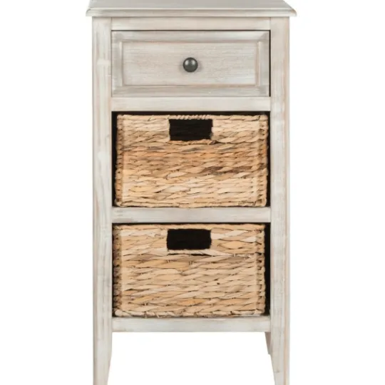 Kirkland's Home Wood Side Table With Baskets- Accent & End Tables