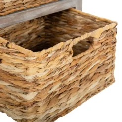 Kirkland's Home Wood Side Table With Baskets- Accent & End Tables