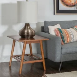 Kirkland's Home Wood Slatted Bottom Shelf Side Table- Accent & End Tables