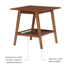 Kirkland's Home Wood Slatted Bottom Shelf Side Table- Accent & End Tables