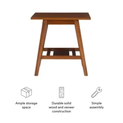 Kirkland's Home Wood Slatted Bottom Shelf Side Table- Accent & End Tables