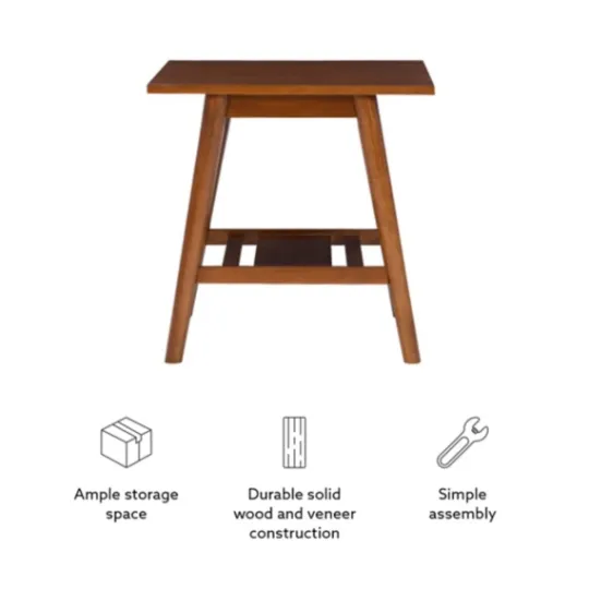 Kirkland's Home Wood Slatted Bottom Shelf Side Table- Accent & End Tables