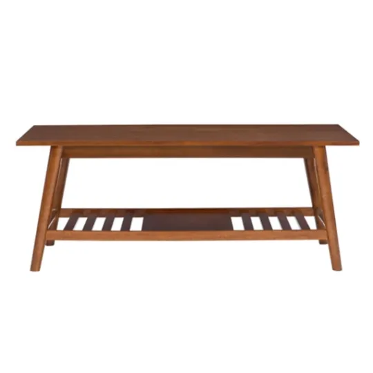 Kirkland's Home Wood Slatted Bottom Shelf Coffee Table- Coffee Tables