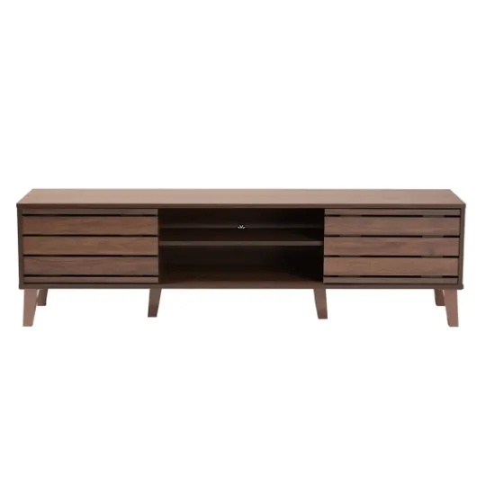 Kirkland's Home Wood Slatted Midcentury Tv Stand- Tv Stands & Media Consoles