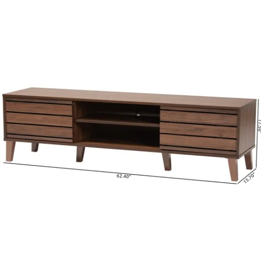 Kirkland's Home Wood Slatted Midcentury Tv Stand- Tv Stands & Media Consoles