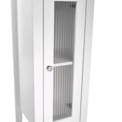 Kirkland's Home Wood Slim Single Glass Door Floor Cabinet- Bathroom Furniture