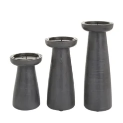 Kirkland's Home Wood Tapered 3-Pc. Pillar Candle Holder Set- Candle Holders