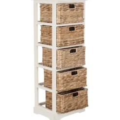 Kirkland's Home Wood 5-Tier Basket Storage Shelf- Bookshelves