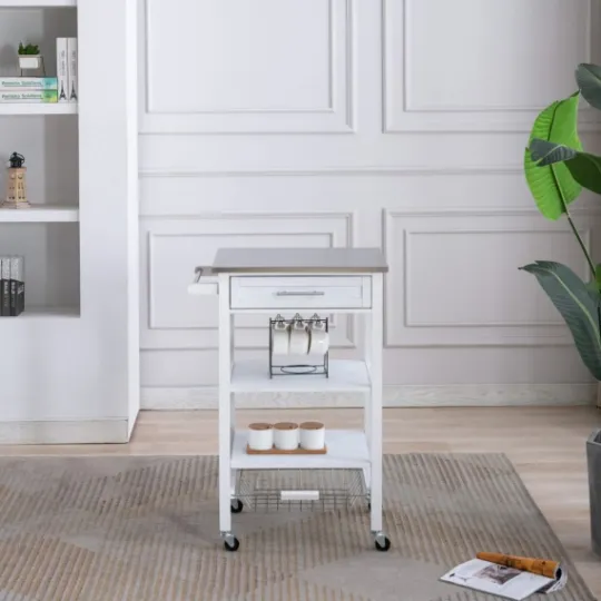 Kirkland's Home Wood 2-Tier Kitchen Cart- Kitchen Islands & Bar Carts