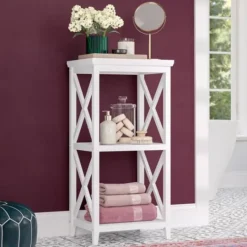 Kirkland's Home Wood 2-Tier Storage Shelf- Bathroom Furniture