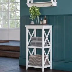 Kirkland's Home Wood 2-Tier Storage Shelf- Bathroom Furniture
